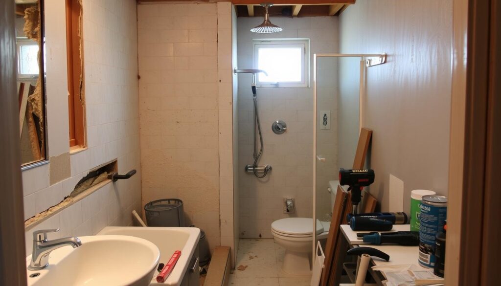 Badezimmer während der Renovierungsphase