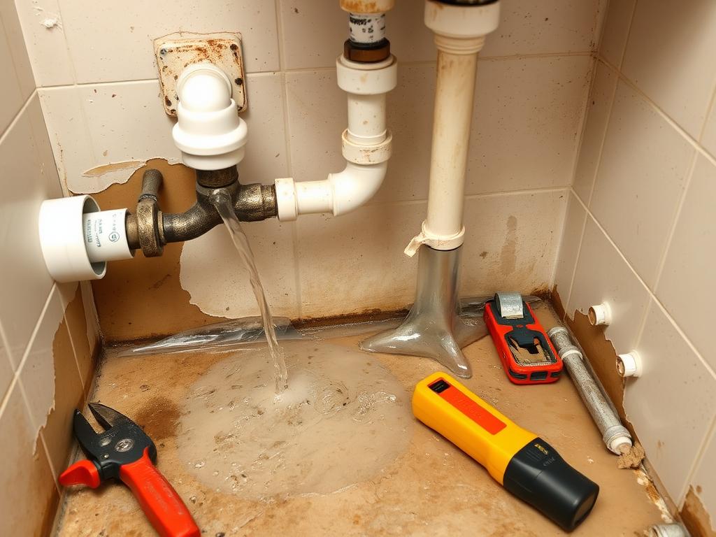 Fehlerhafte DIY-Installation im Badezimmer