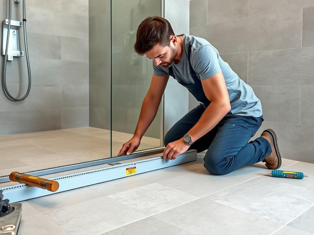 Fliesenverlegung im Badezimmer