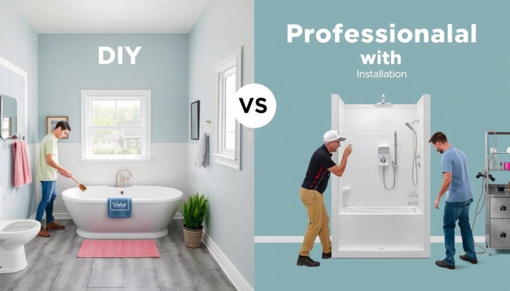Vergleich zwischen DIY-Umbau und professioneller Installation einer Dusche anstelle einer Badewanne