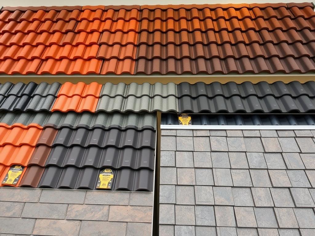 Verschiedene Dachmaterialien zur Auswahl