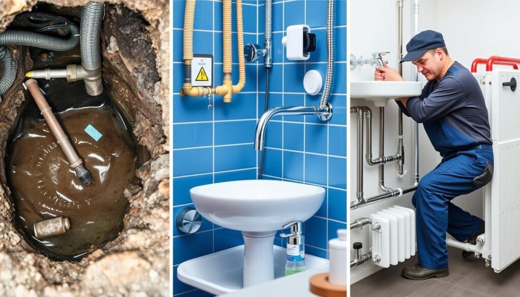 Verschiedene Klempnerdienstleistungen in der Nähe: Rohrreinigung, Sanitärinstallation und Heizungsreparatur