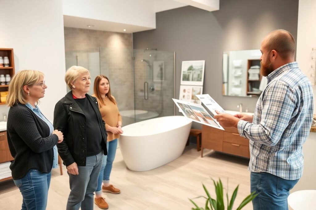 Beratungsgespräch mit einem Fachbetrieb für Badsanierung 2025