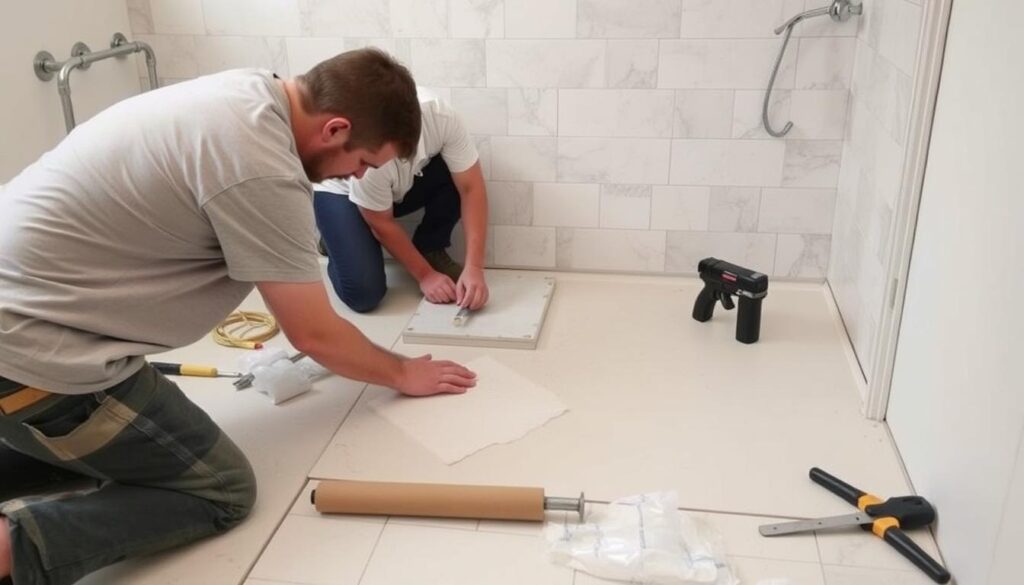 Fachgerechte Untergrundvorbereitung durch Fliesenleger in Hannover