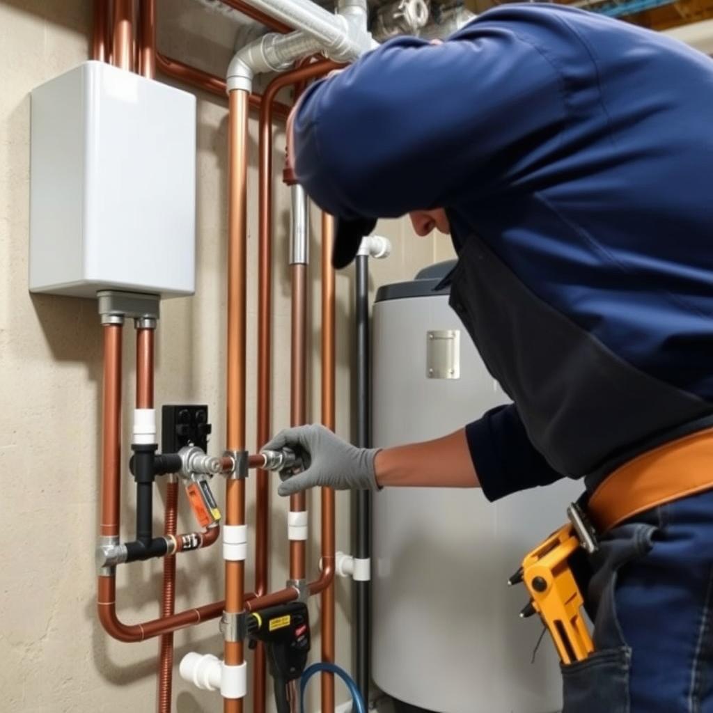 Heizungsinstallation durch einen Sanitärinstallateur