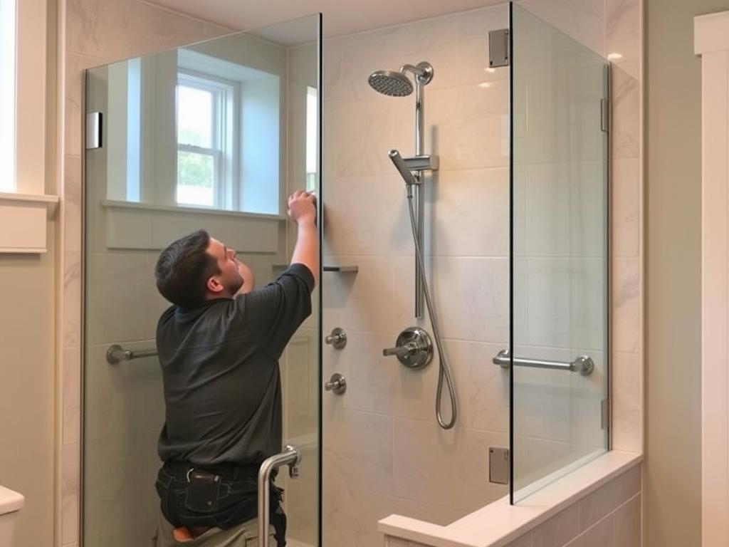 Installation einer neuen Dusche anstelle der alten Badewanne