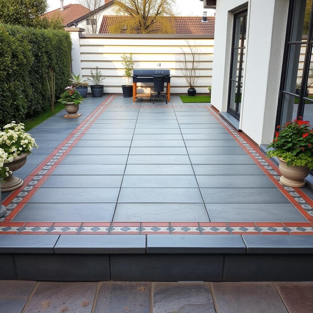 Terrassenbereich mit frostbeständigen Fliesen vom Fliesenarbeiten Meisterbetrieb