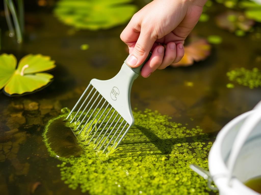 Algenentfernung im Gartenteich