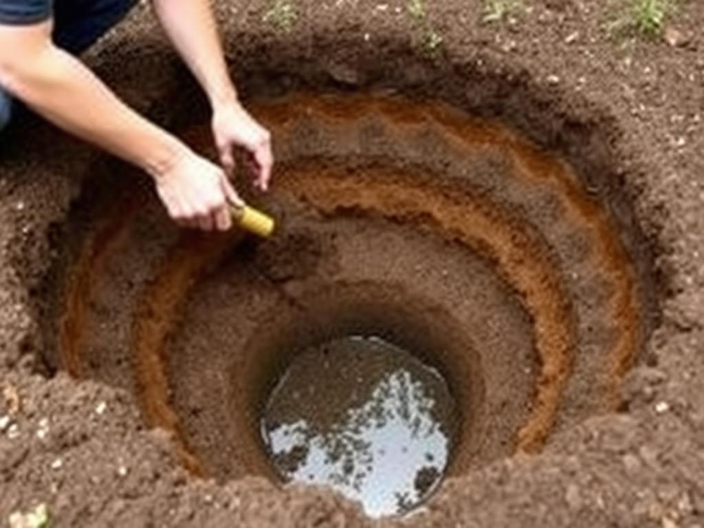 Ausheben der Teichgrube mit verschiedenen Tiefenzonen