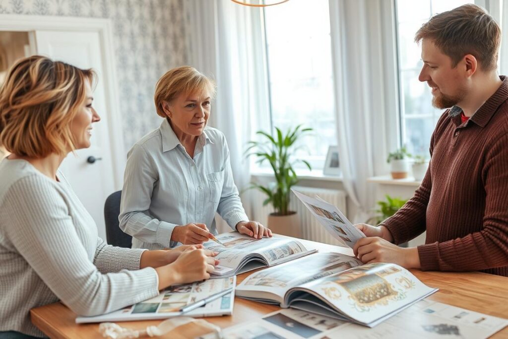 Beratungsgespräch für Tapezierarbeiten in Hannover mit Mustertapeten