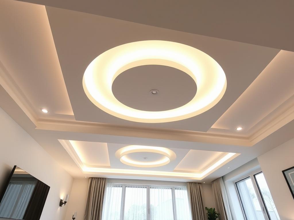 Designerdecke mit indirekter Beleuchtung von einem Trockenbauer Hannover