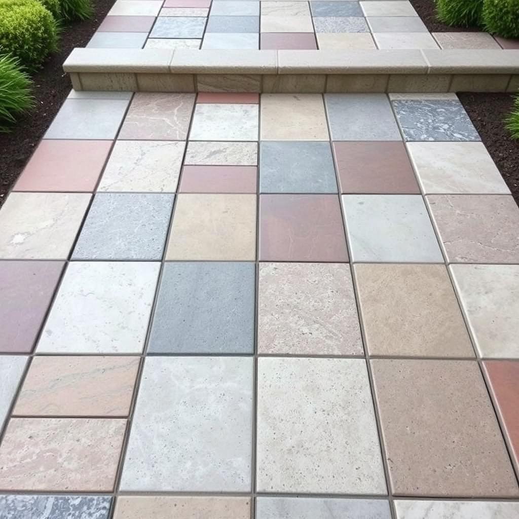 Elegantes Natursteinpflaster für Terrassen mit natürlicher Farbgebung und Struktur