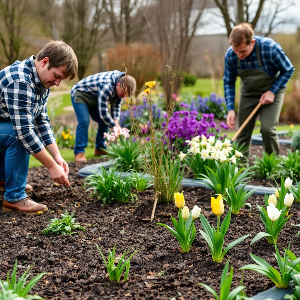 Frühlingsgartenpflege GaLaBau mit Beetvorbereitung und Pflanzung