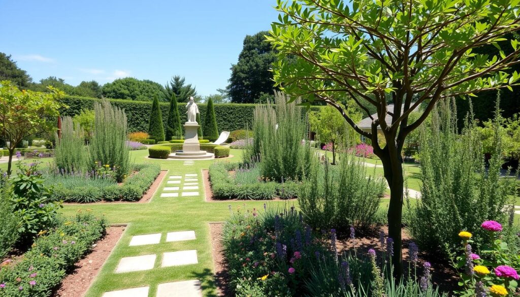 Garten mit klaren Blickachsen und Fokuspunkten für Gartenplanung & Gestaltung