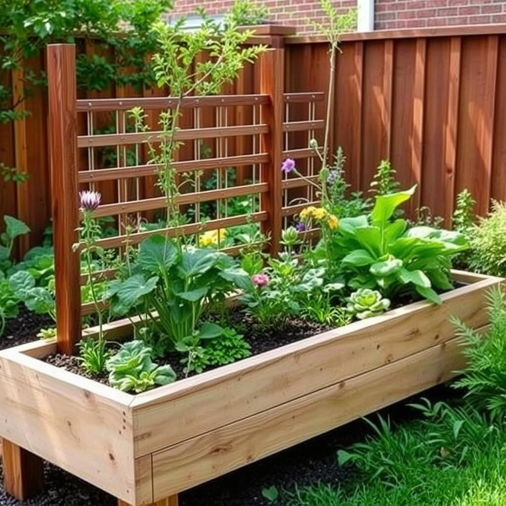 Hochbeet als Raumteiler im Garten für Gartenplanung & Gestaltung