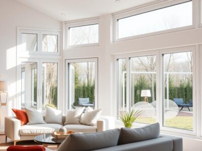 Hochwertige Kunststofffenster in einem modernen Wohnraum mit viel Lichteinfall