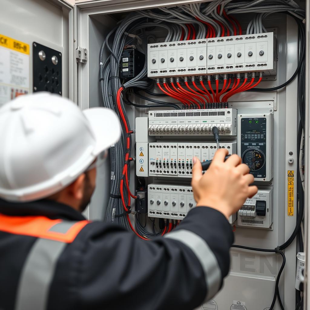 KNX Installation mit Verkabelung und Komponenten