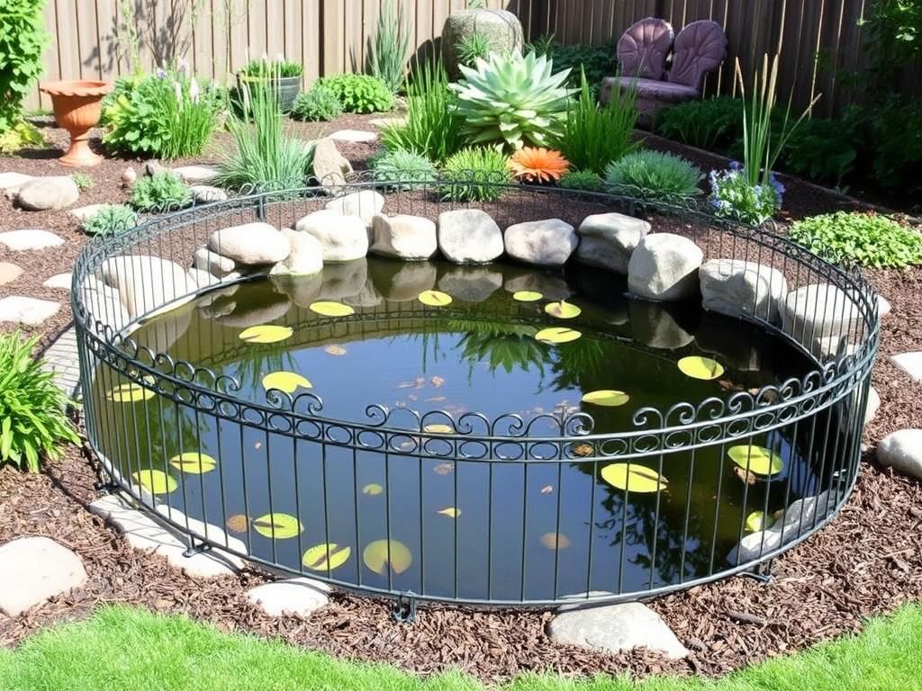 Kindersicherer Gartenteich mit Zaun