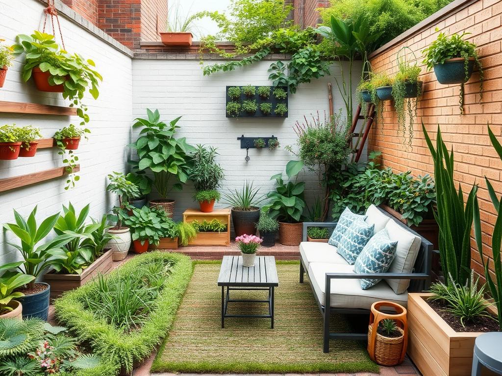 Kleiner Garten mit optimaler Raumnutzung für Gartenplanung & Gestaltung