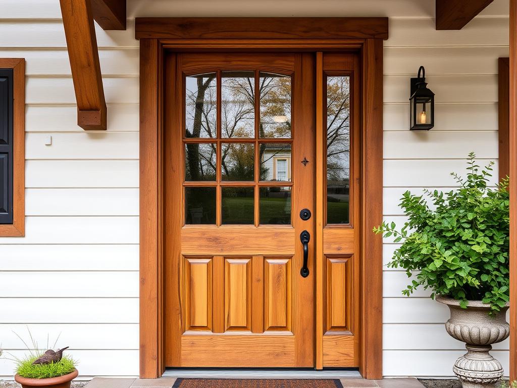 Landhaus-Haustür mit Sprossenfenstern Landhaus-Haustür mit Sprossenfenstern