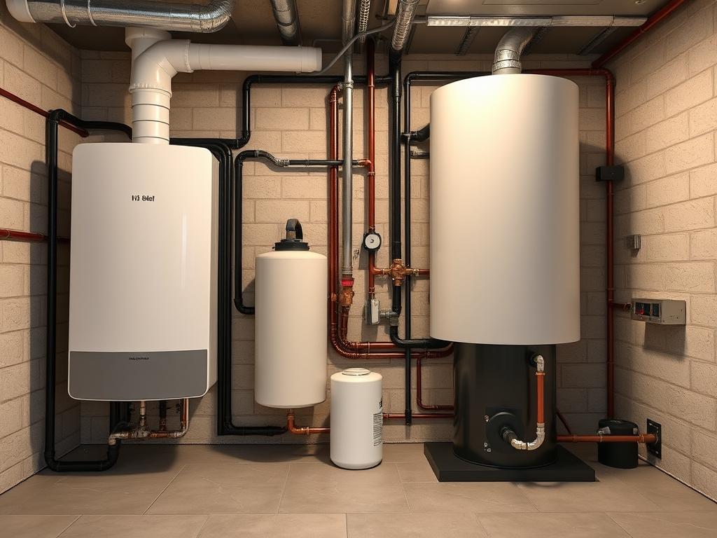 Moderne Öl-Brennwertheizung mit Tank für Heizung modernisieren