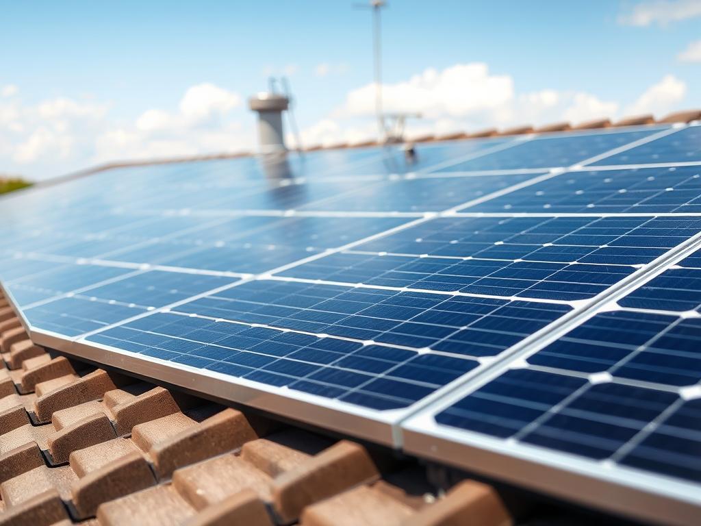 Moderne Solarmodule auf einem Dach in Hannover