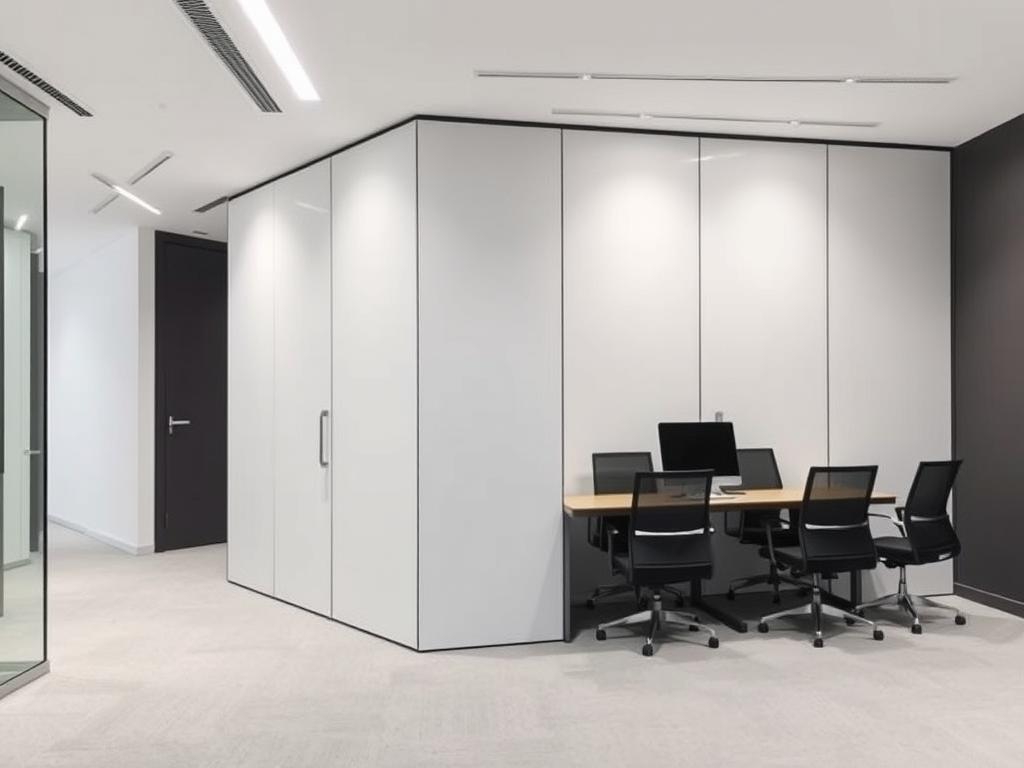 Moderne Trennwand aus Trockenbau in einem Hannoveraner Büro