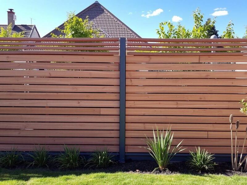 Moderner Sichtschutzzaun in einem Garten in Hannover