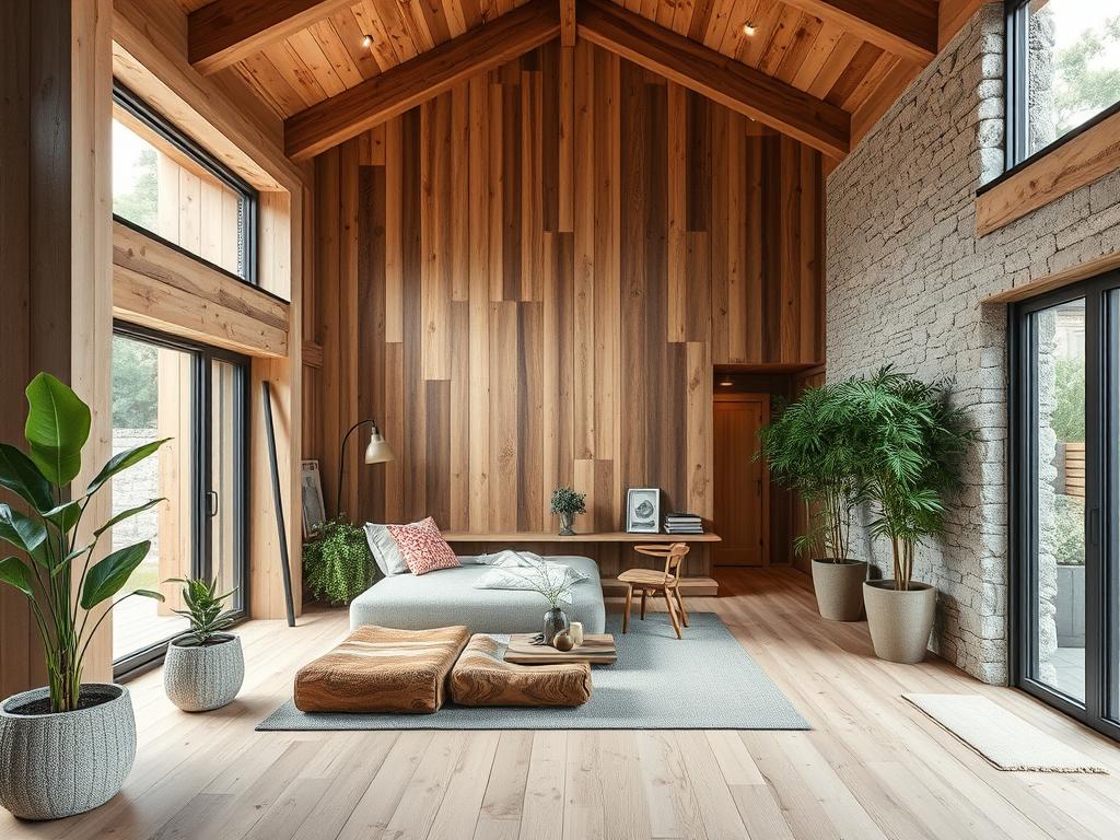 Nachhaltige Materialien im Innenausbau eines modernen Hauses in Niedersachsen