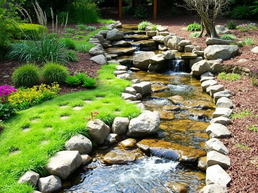 Natürlich gestalteter Bachlauf für Gartenplanung & Gestaltung