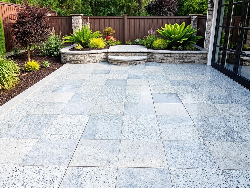 Naturstein-Terrasse mit Granit beim Terrassenbau