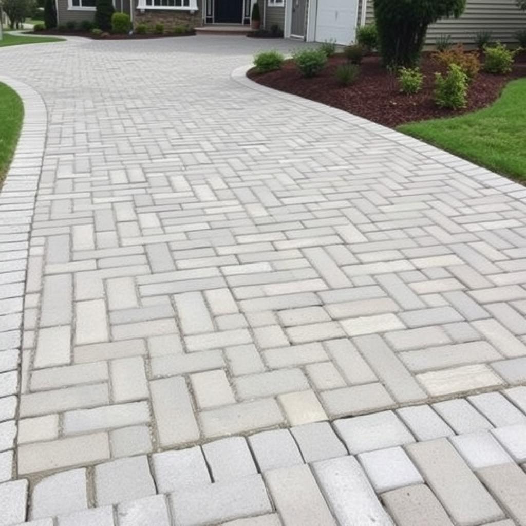 Pflasterarbeiten im Läuferverband für eine Einfahrt vom Fachbetrieb