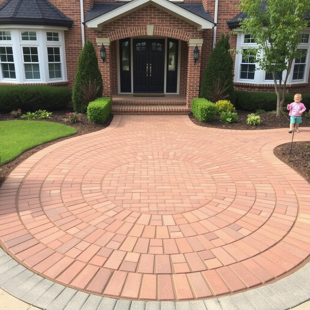 Pflasterarbeiten im Segmentbogenverband für einen Vorplatz vom Fachbetrieb