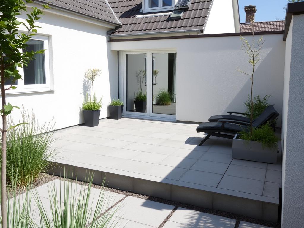 Pflegeleichte Terrassengestaltung mit regionalen Materialien von Fischer Garten & Landschaftsbau in Niedersachsen