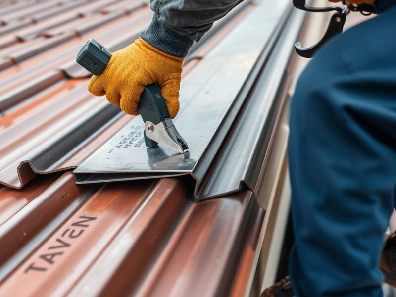 Professionelle Spenglerarbeiten an einem Dach in Niedersachsen