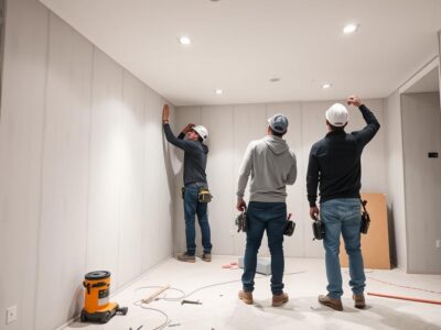Professionelle Trockenbau Firma Braunschweig bei der Arbeit an einer Wand