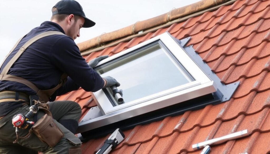 Professioneller Einbau eines Dachfensters durch einen Handwerker