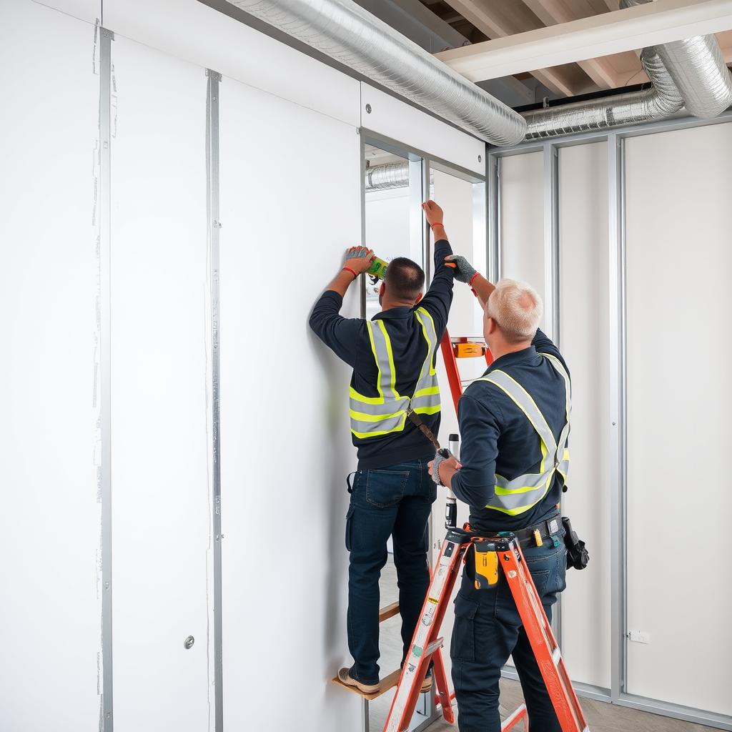 Trockenbau Firma Braunschweig bei der Installation von Trennwänden