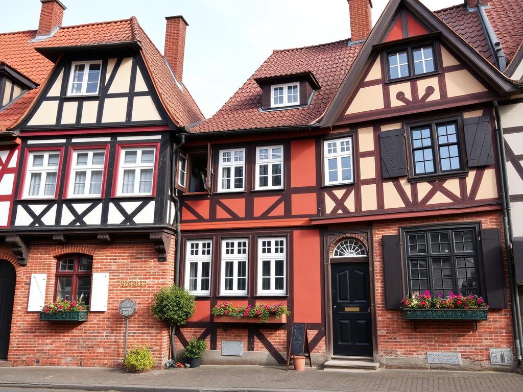 Typische Architektur in Niedersachsen mit Fassadenanstrich
