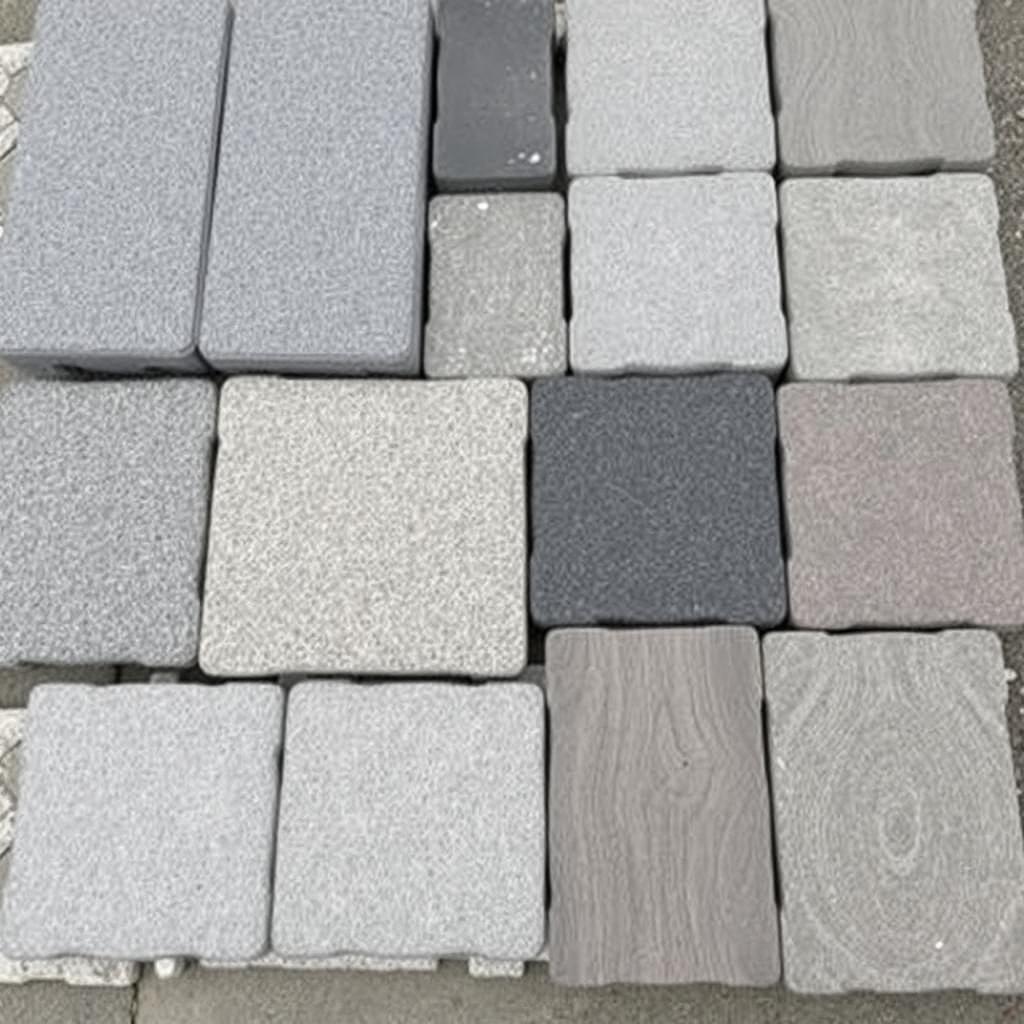 Verschiedene Betonsteinpflaster für Einfahrten in unterschiedlichen Farben und Formen